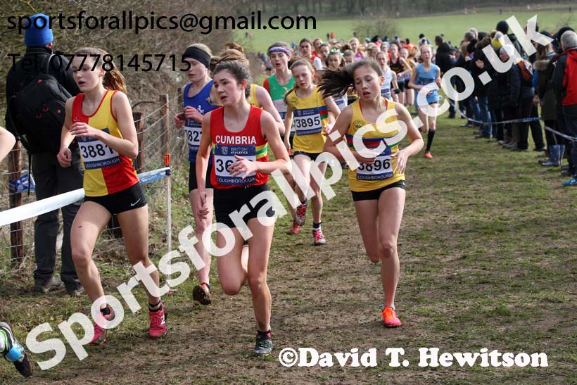 Girls under-15s 2019 British Athletics Inter Counties Cross Country, Prestwood Hall, Loughborough. Photo:  David T. Hewitson/Sports for All Pics